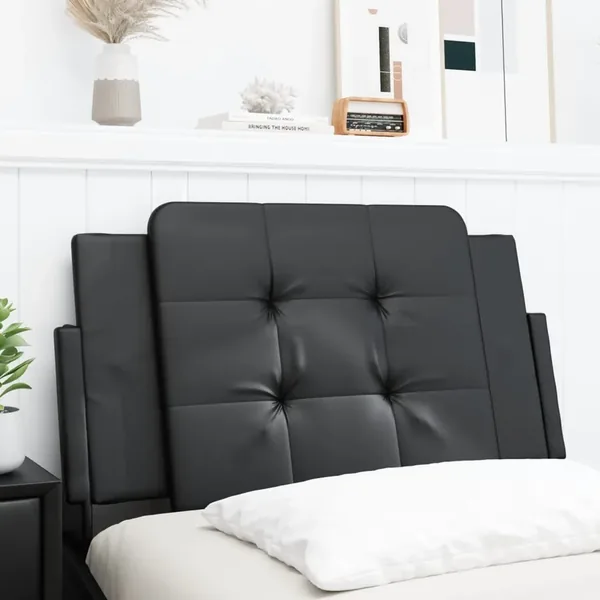 Coussin de tête de lit Zadar noir 80 cm similicuir