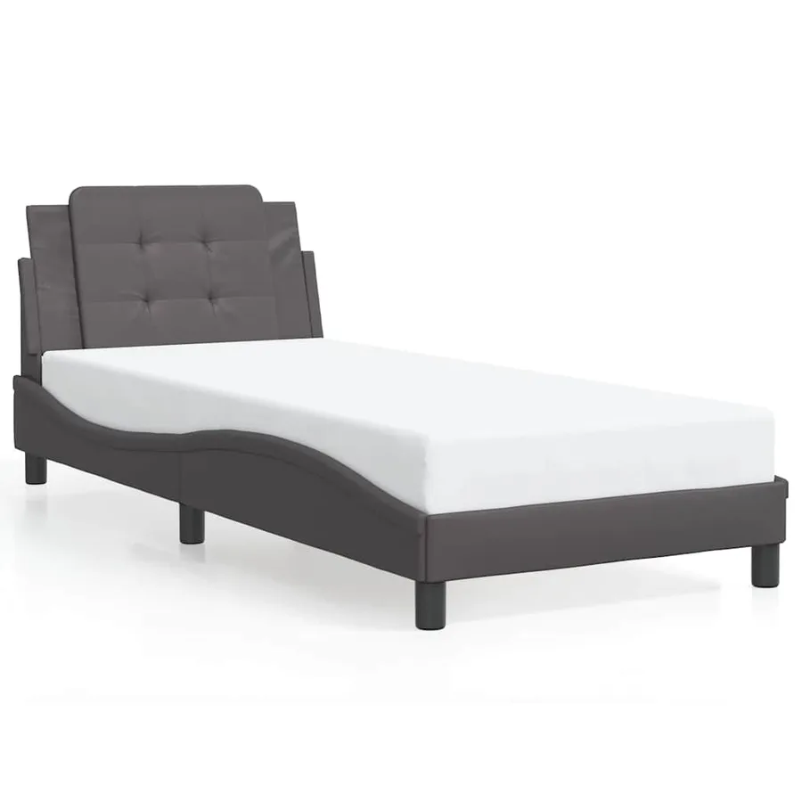 Cadre de lit avec LED sans matelas Zadar gris 80x200 cm - 5