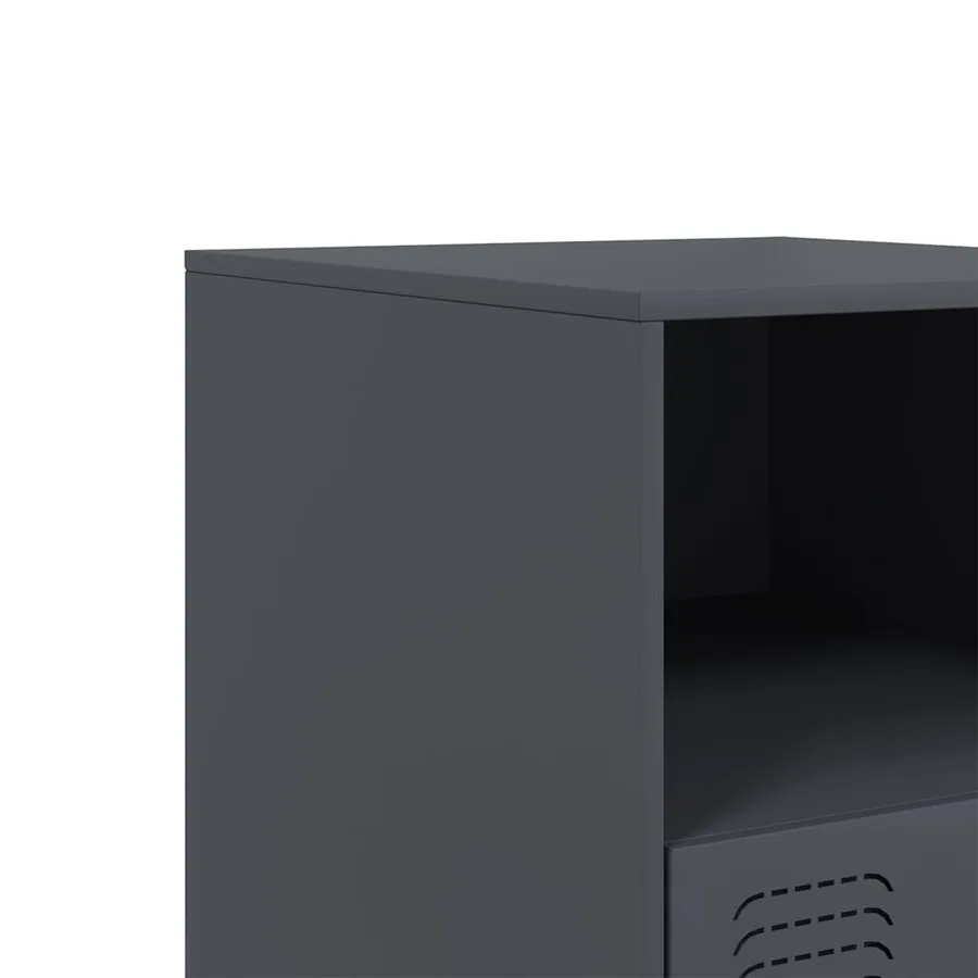 Table de chevet anthracite 34,5x39x44 cm acier - 10