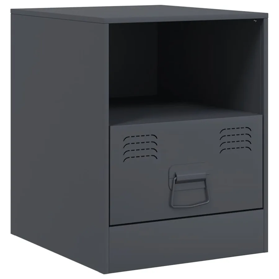 Table de chevet anthracite 34,5x39x44 cm acier - 2