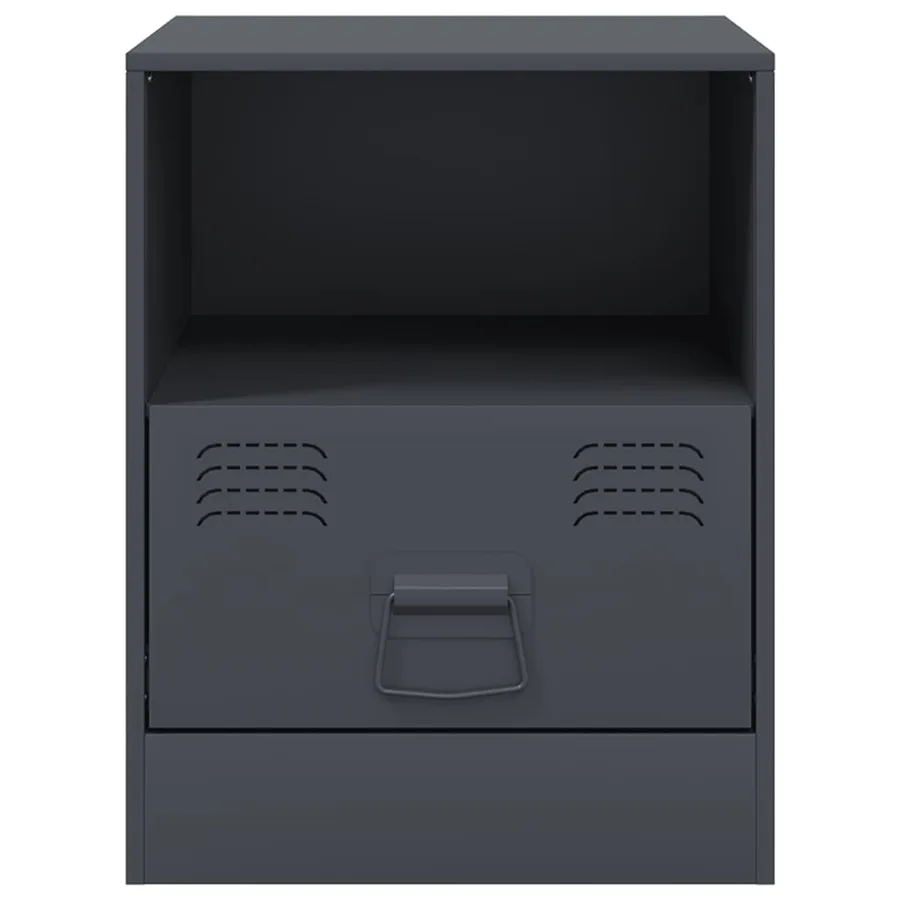Table de chevet anthracite 34,5x39x44 cm acier - 6