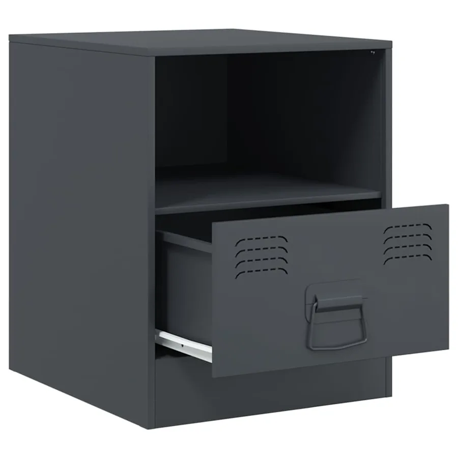 Table de chevet anthracite 34,5x39x44 cm acier - 7