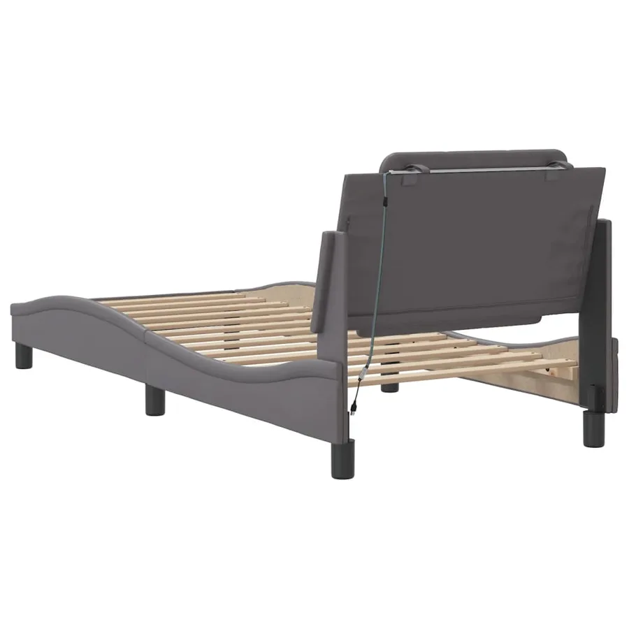 Cadre de lit avec LED sans matelas Zadar gris 100x200 cm - 10