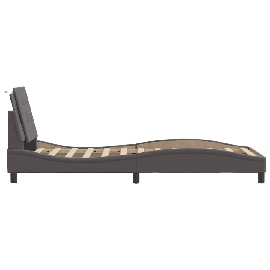 Cadre de lit avec LED sans matelas Zadar gris 100x200 cm - 9