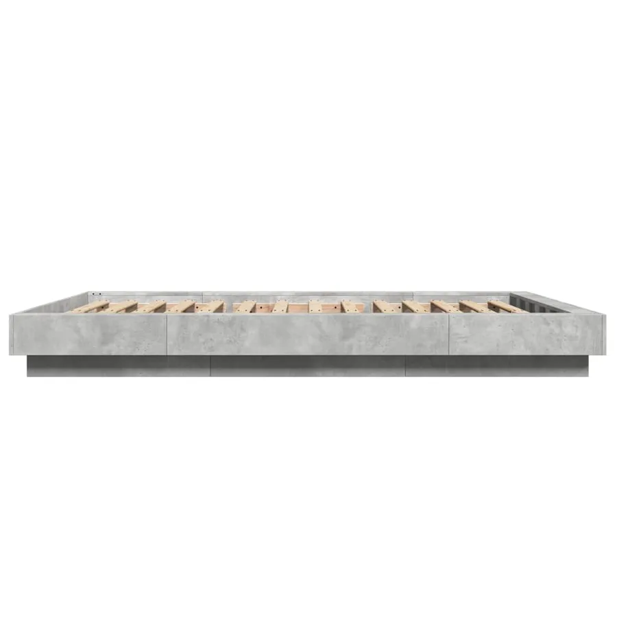 Cadre de lit sans matelas gris béton 140x200 cm - 5