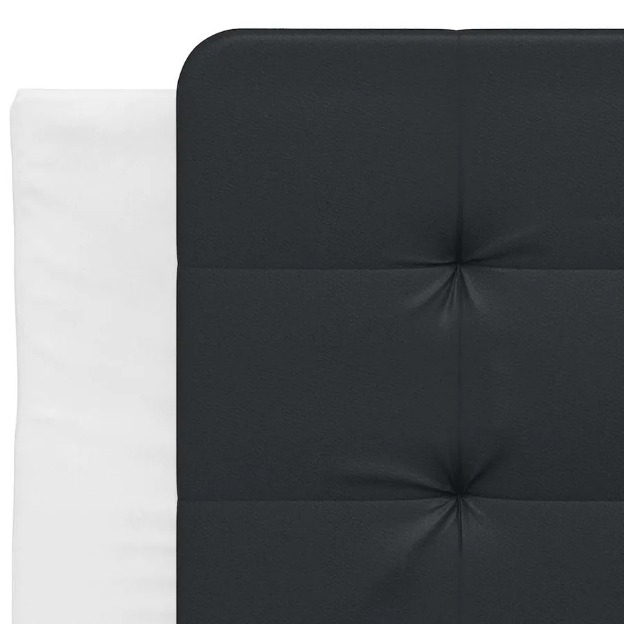 Cadre de lit sans matelas Zadar blanc et noir 80x200 cm similicuir - 10
