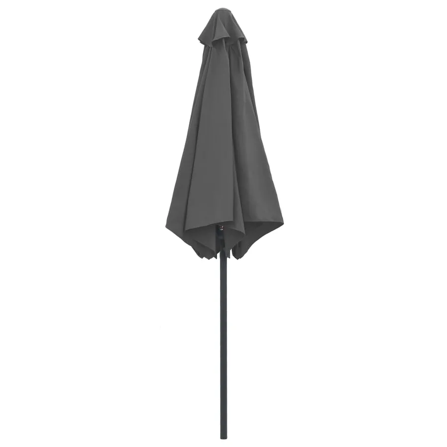Parasol de jardin et mât en aluminium 270x246 cm Anthracite - 4