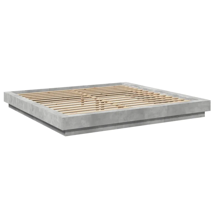Cadre de lit sans matelas gris béton 180x200 cm - 3