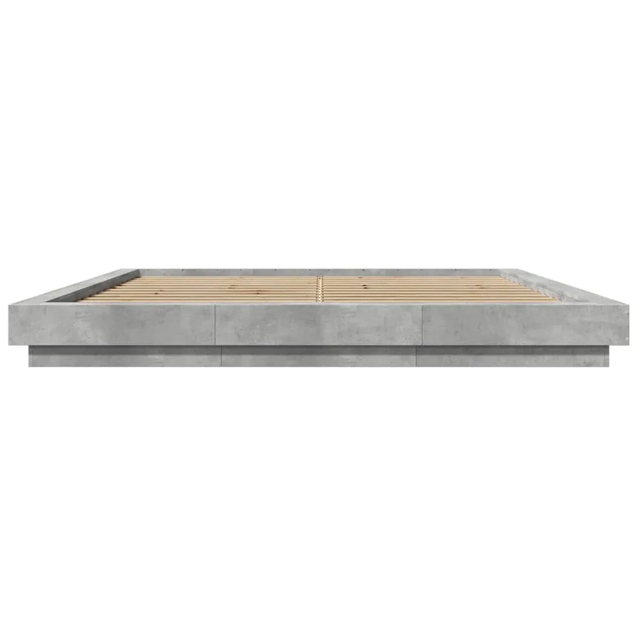 Cadre de lit sans matelas gris béton 180x200 cm - 4