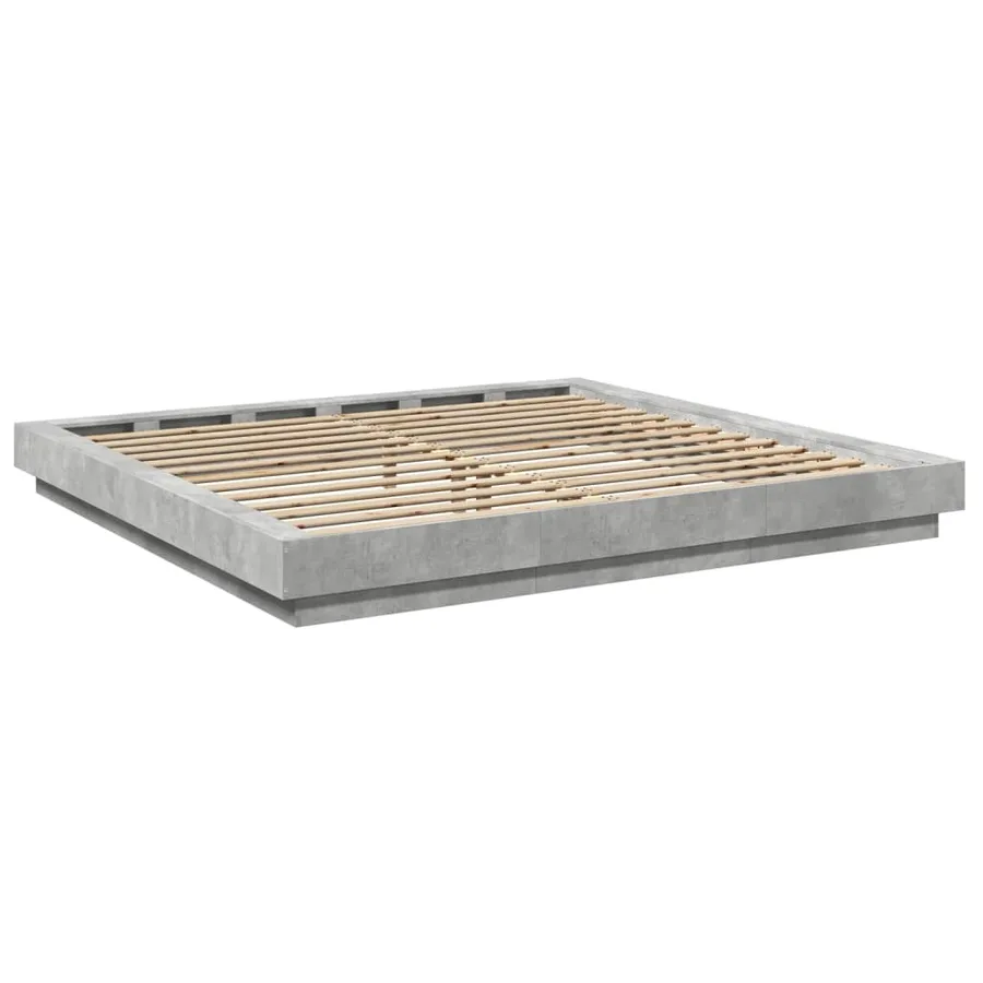 Cadre de lit sans matelas gris béton 180x200 cm - 6