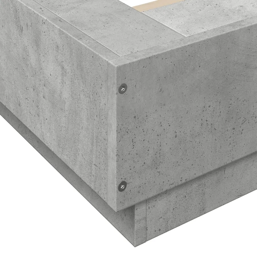 Cadre de lit sans matelas gris béton 180x200 cm - 7