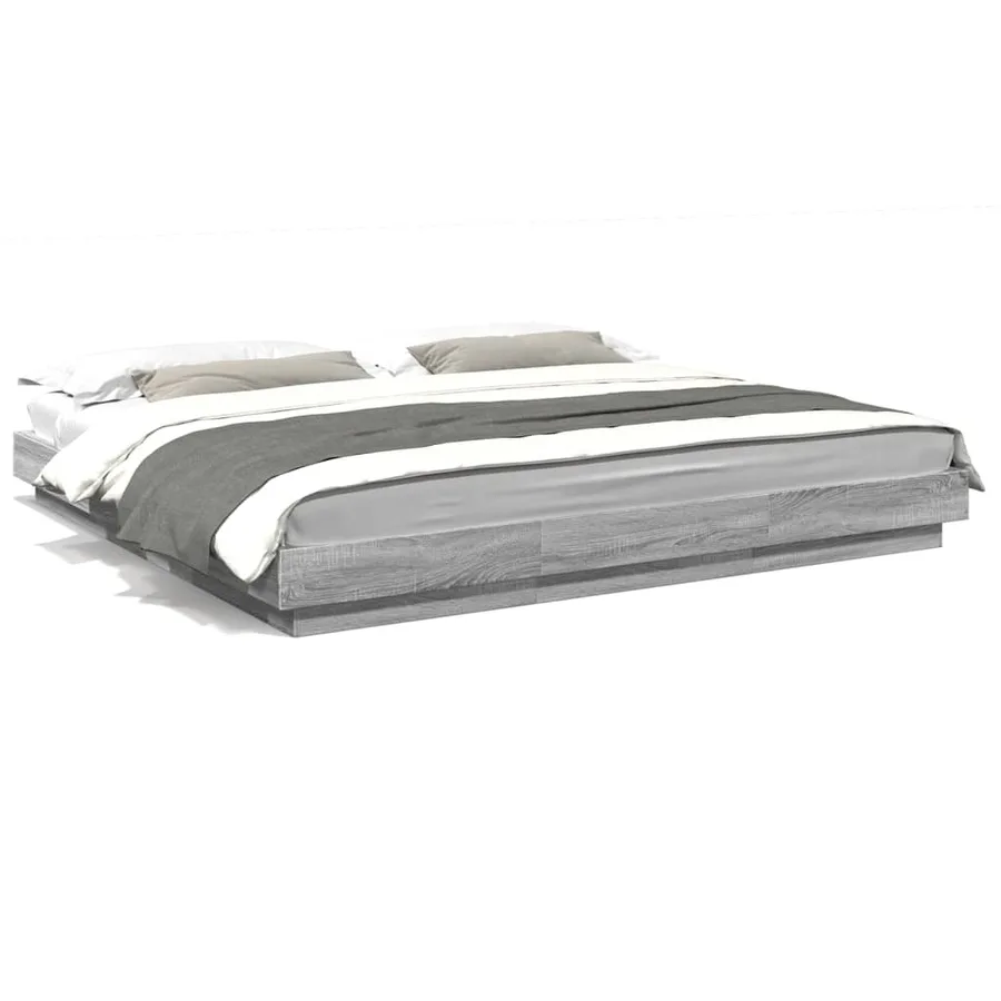 Cadre de lit sans matelas sonoma gris 180x200 cm - 2