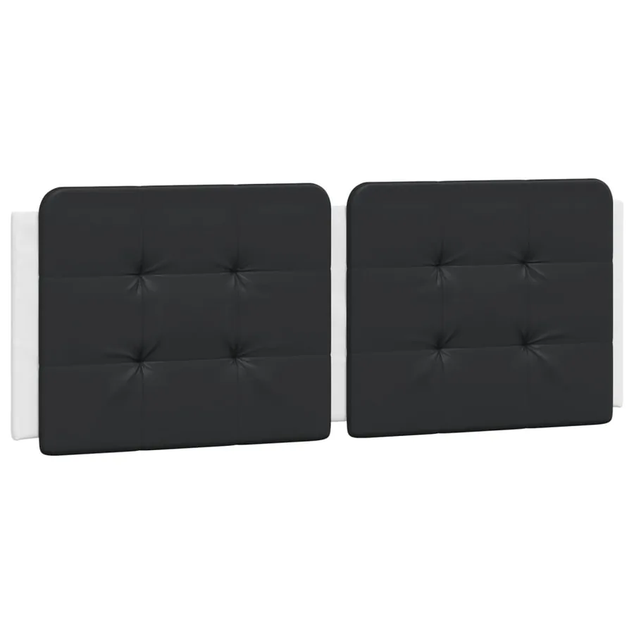 Cadre de lit sans matelas Zadar blanc et noir 140x190 cm similicuir - 5