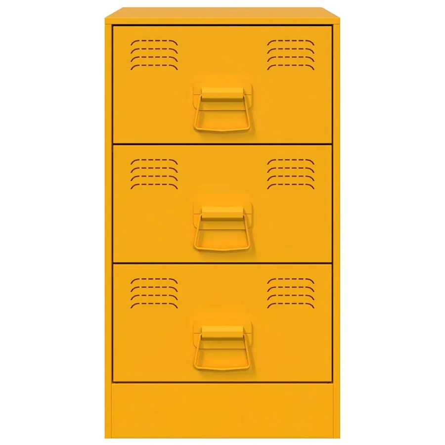 Table de chevet jaune moutarde 34,5x39x62 cm acier - 6