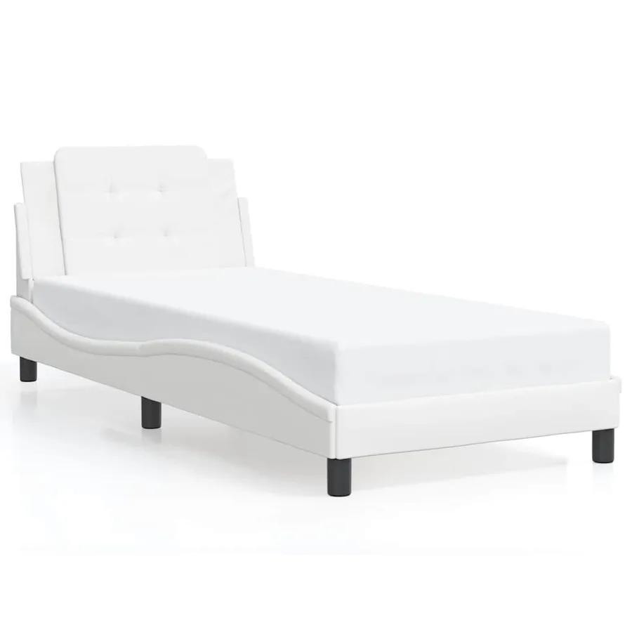 Cadre de lit sans matelas Zadar blanc 80x200 cm similicuir - 2