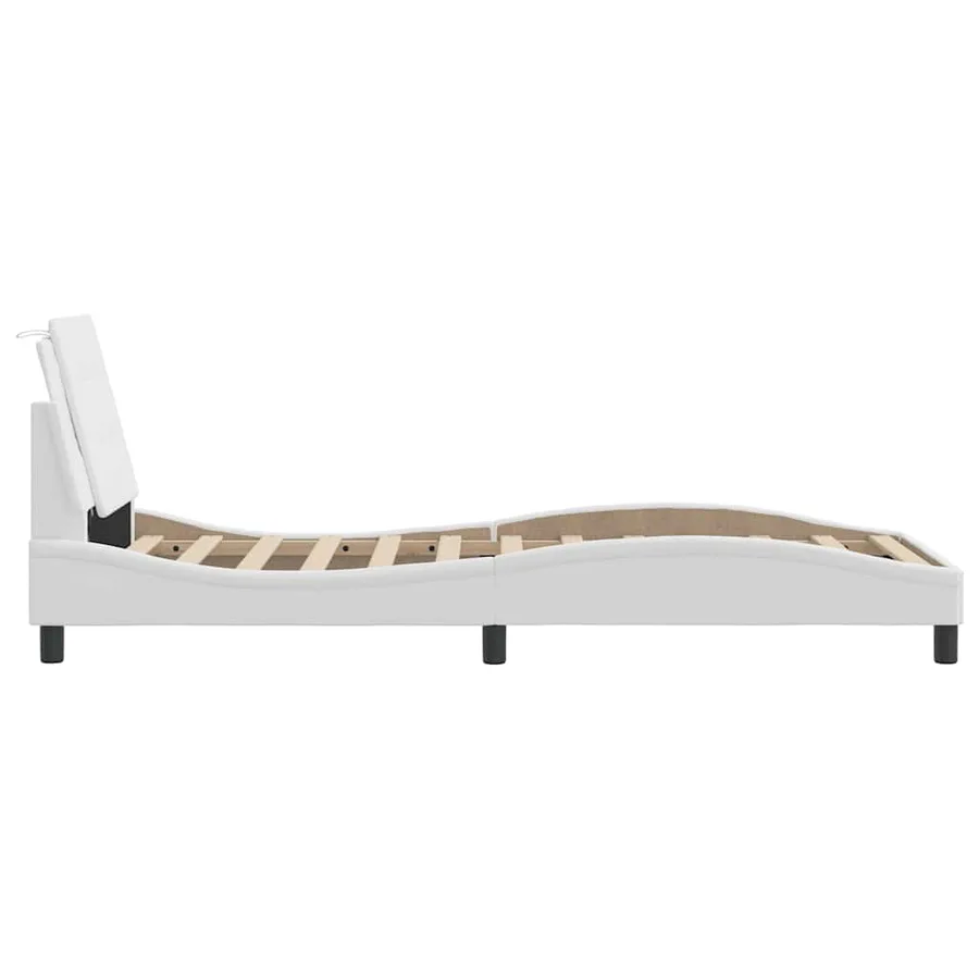 Cadre de lit sans matelas Zadar blanc 80x200 cm similicuir - 5