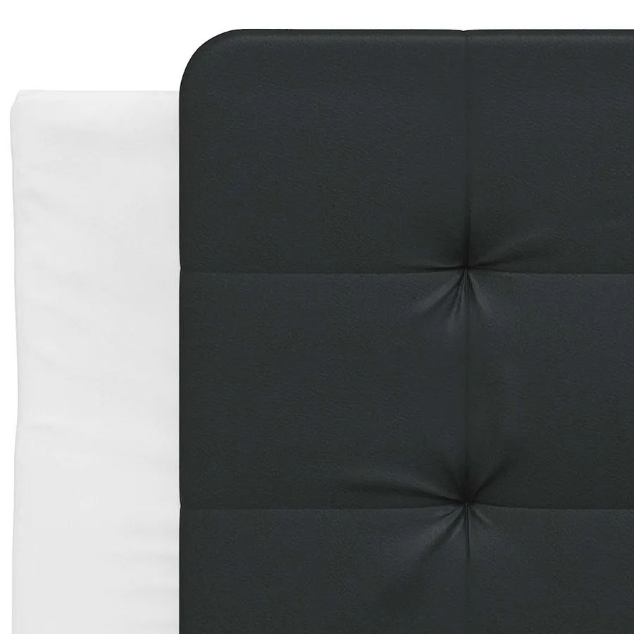 Cadre de lit sans matelas Zadar blanc et noir 90x200 cm similicuir - 10