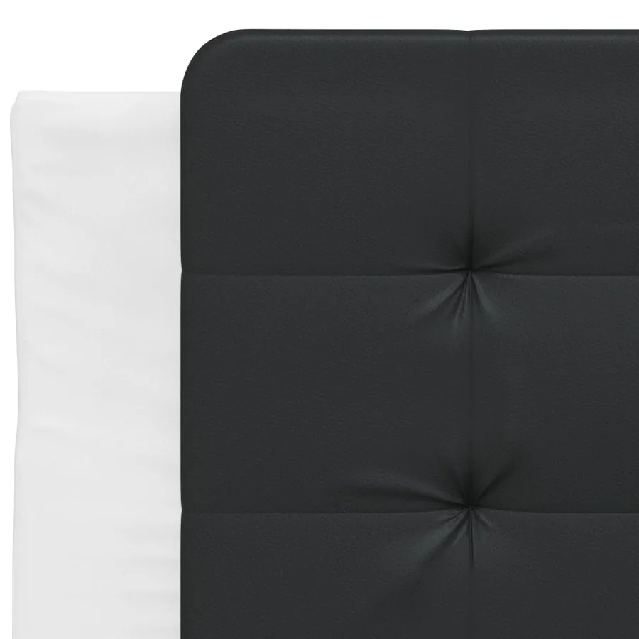 Cadre de lit sans matelas Zadar blanc et noir 90x200 cm similicuir - 7