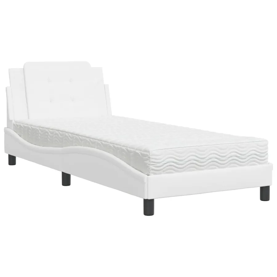 Cadre de lit sans matelas Zadar blanc 80x200 cm similicuir - 2