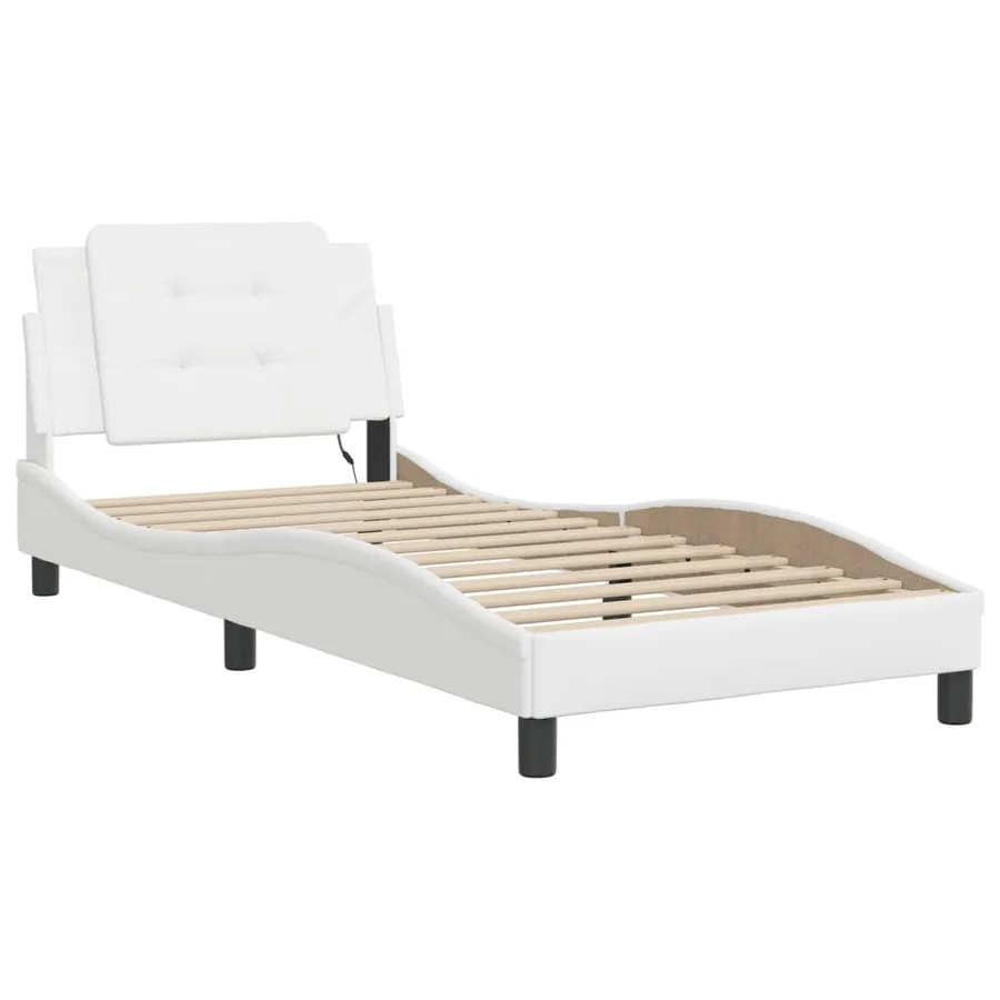 Cadre de lit avec LED sans matelas Zadar blanc 100x200 cm - 3