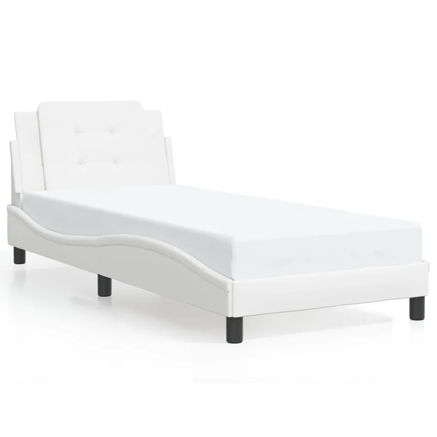 Cadre de lit avec LED sans matelas Zadar blanc 100x200 cm - 5