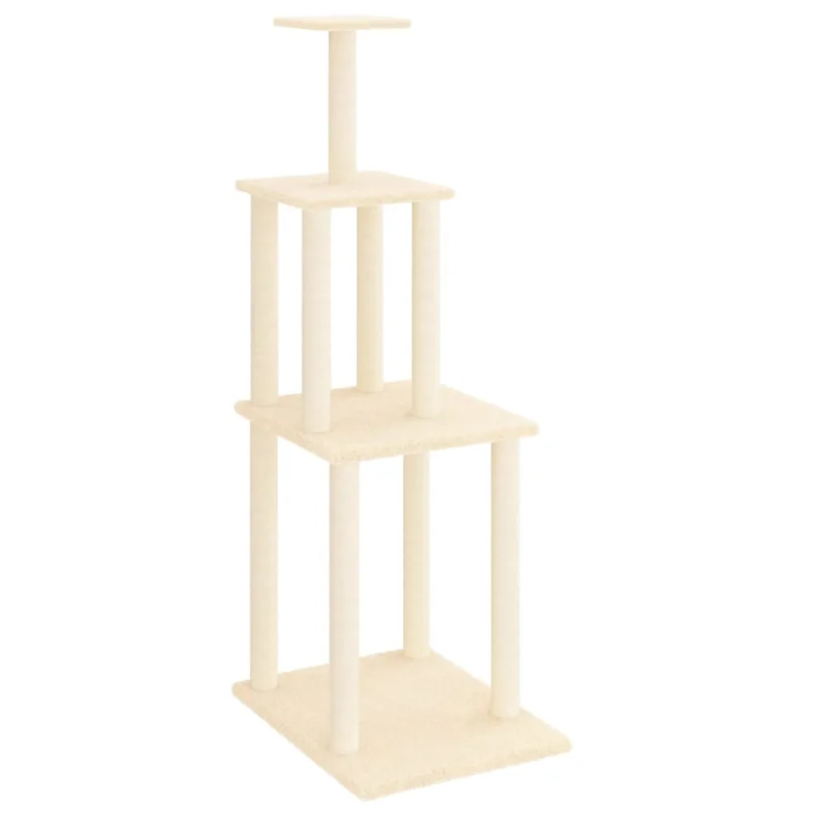 Arbre à chat avec griffoirs en sisal crème 149 cm - 2