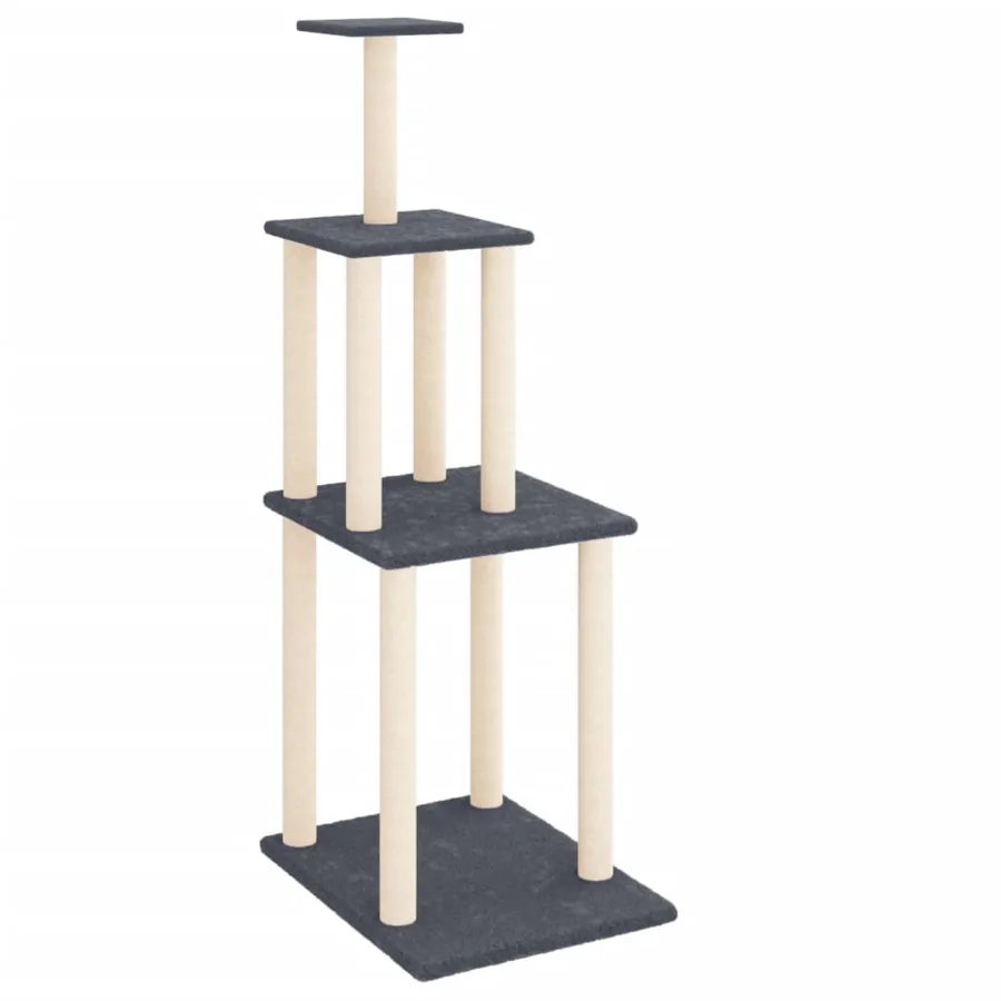 Arbre à chat avec griffoirs en sisal gris foncé 149 cm - 2