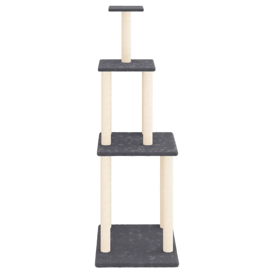 Arbre à chat avec griffoirs en sisal gris foncé 149 cm - 3