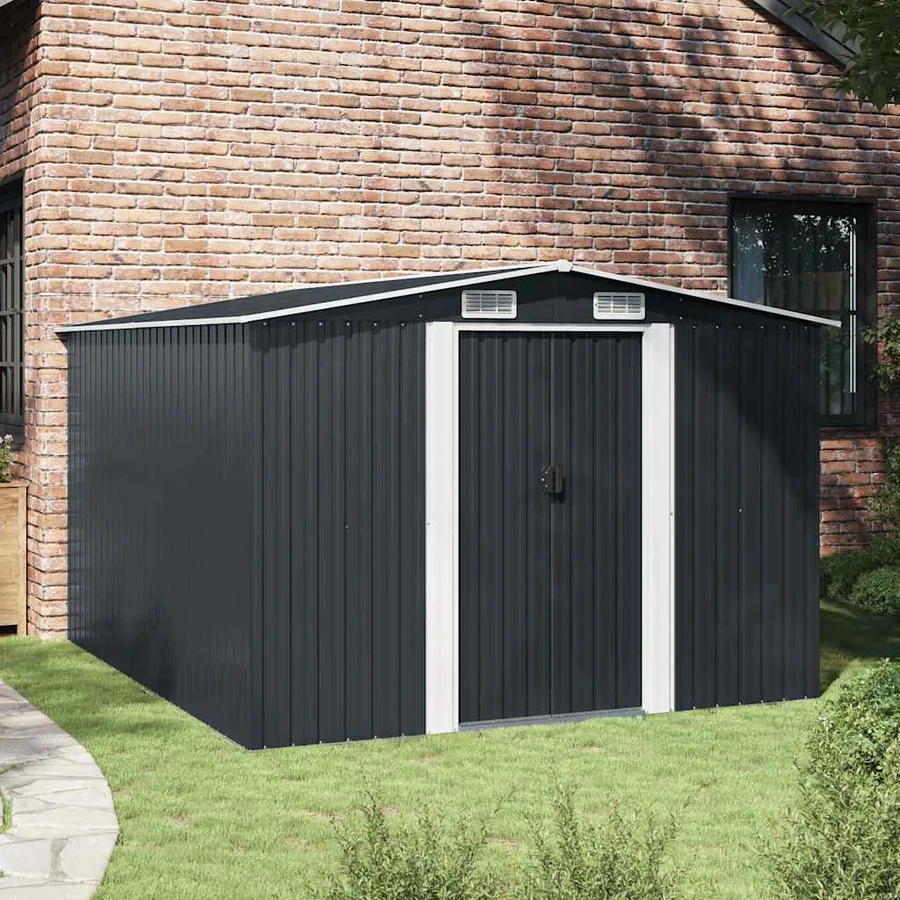 Garden shed 257x298x178 cm Metal Anthracite - 3