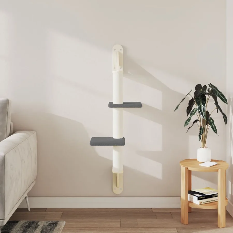 Arbre à chat mural avec griffoir gris foncé 108 cm - 3