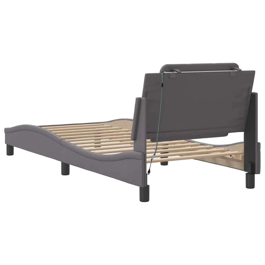 Cadre de lit avec LED sans matelas Zadar gris 90x190 cm - 10