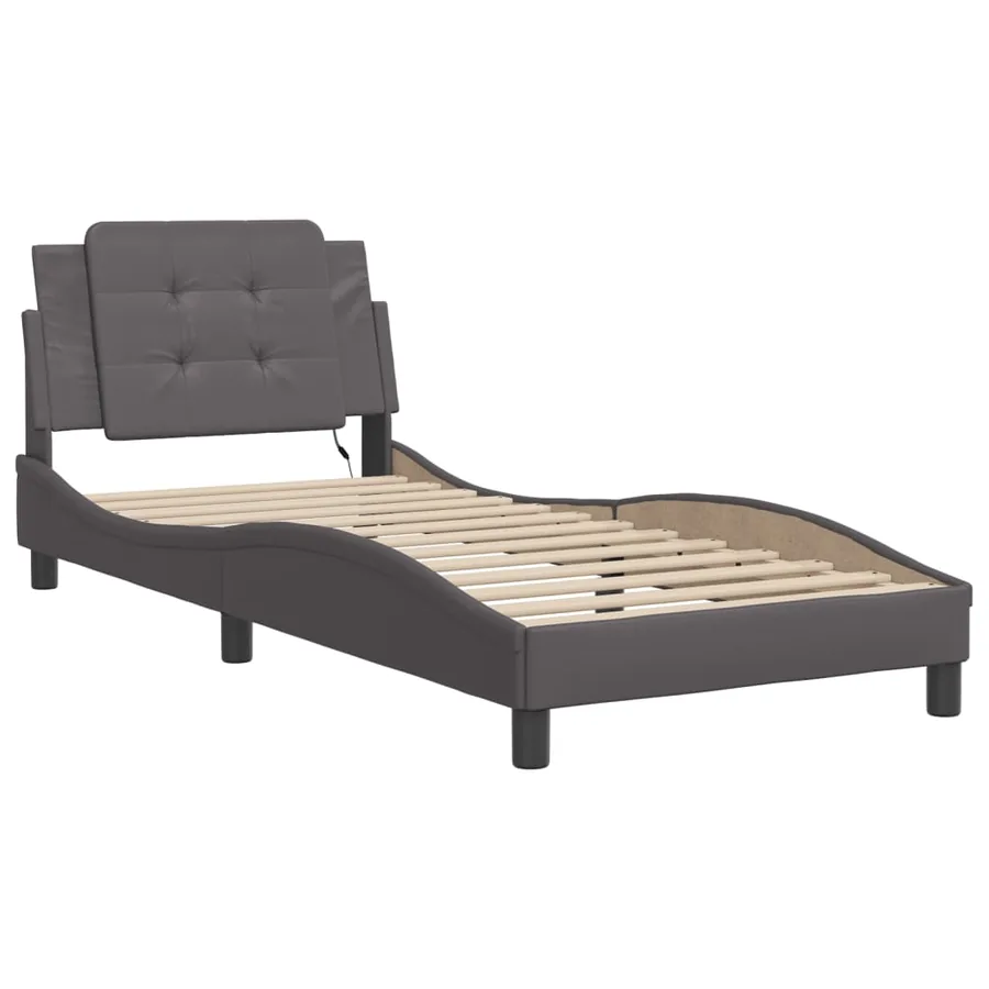 Cadre de lit avec LED sans matelas Zadar gris 90x190 cm - 3