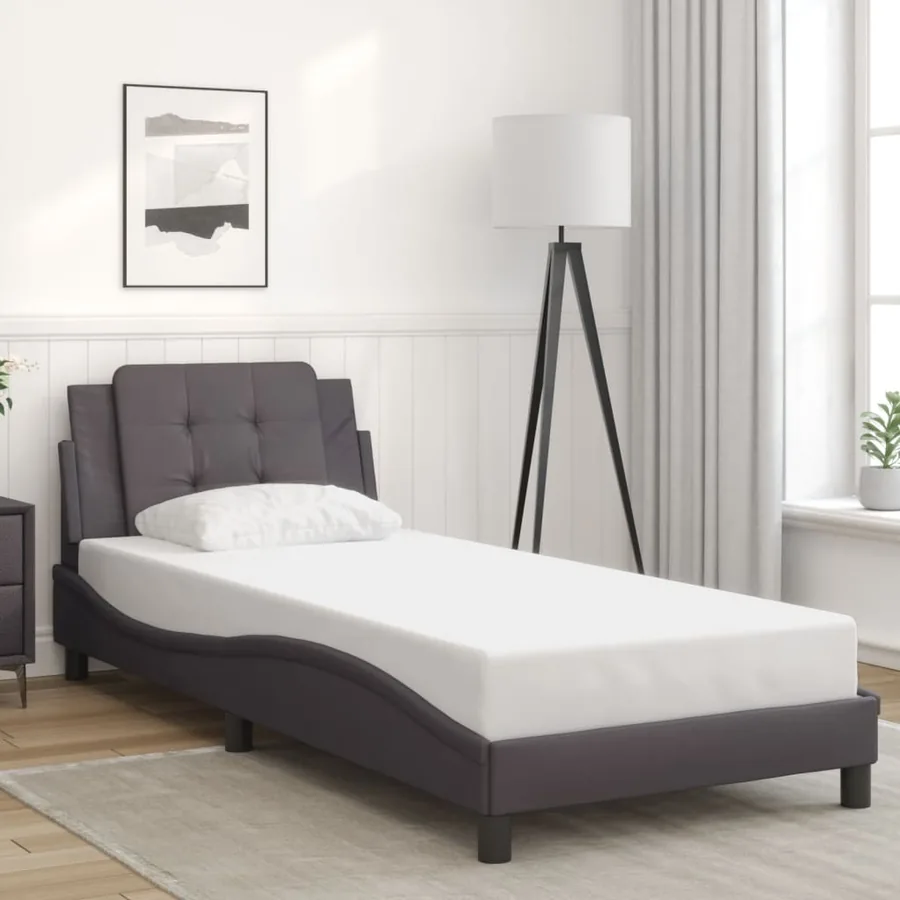Cadre de lit avec LED sans matelas Zadar gris 90x190 cm - 4