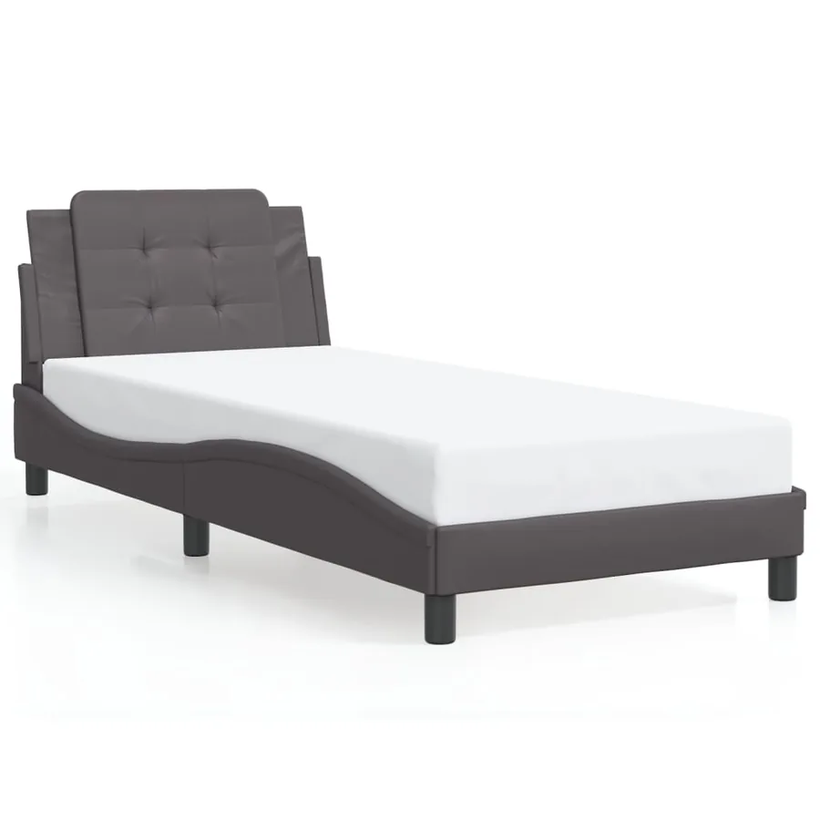 Cadre de lit avec LED sans matelas Zadar gris 90x190 cm - 5