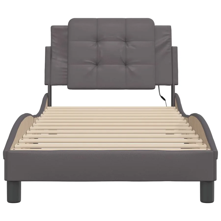 Cadre de lit avec LED sans matelas Zadar gris 90x190 cm - 6