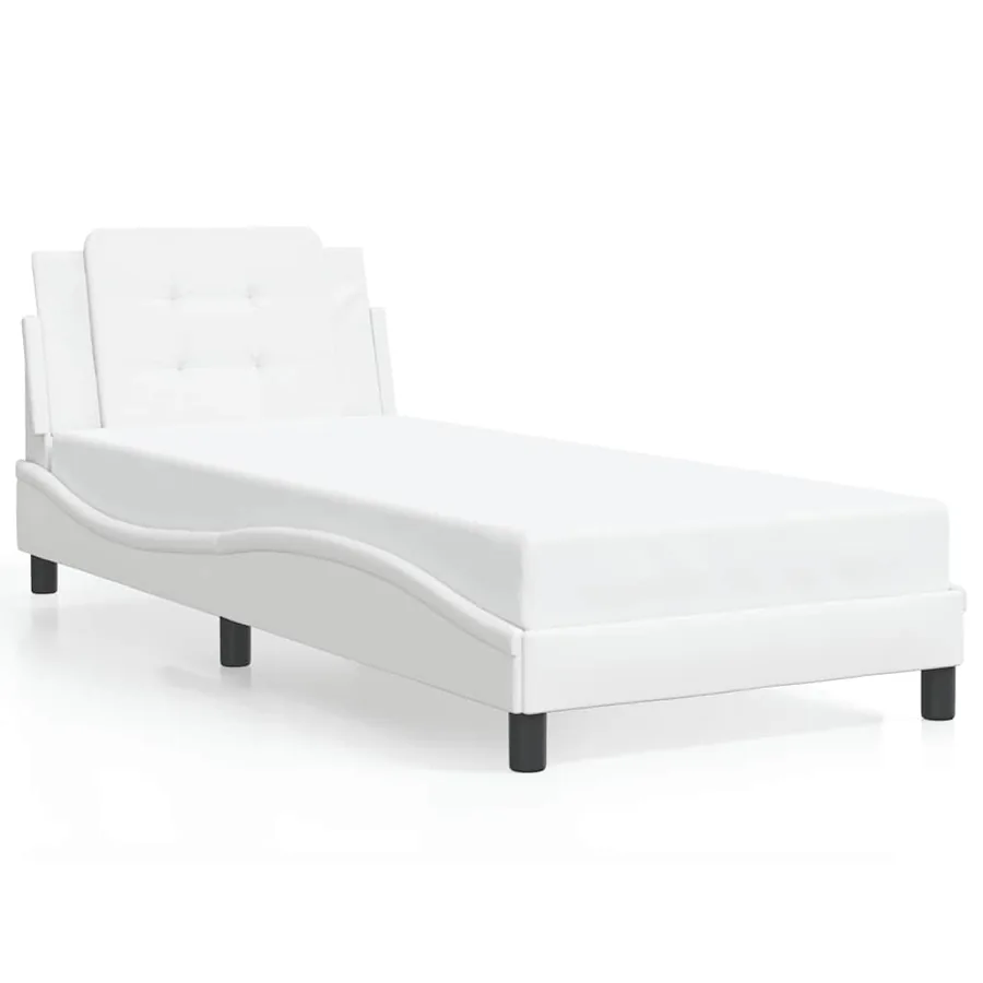 Cadre de lit sans matelas Zadar blanc 90x200 cm similicuir - 2