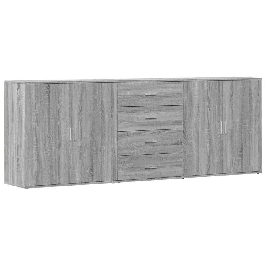 Buffets 3 pcs Sonoma gris Bois d'ingénierie - 2