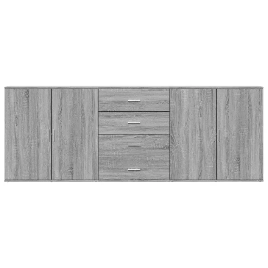 Buffets 3 pcs Sonoma gris Bois d'ingénierie - 4