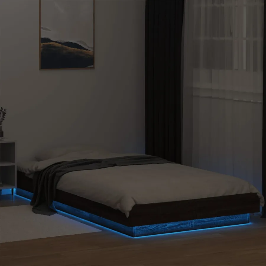 Cadre de lit avec lumières LED sans matelas 90x200 cm - 4