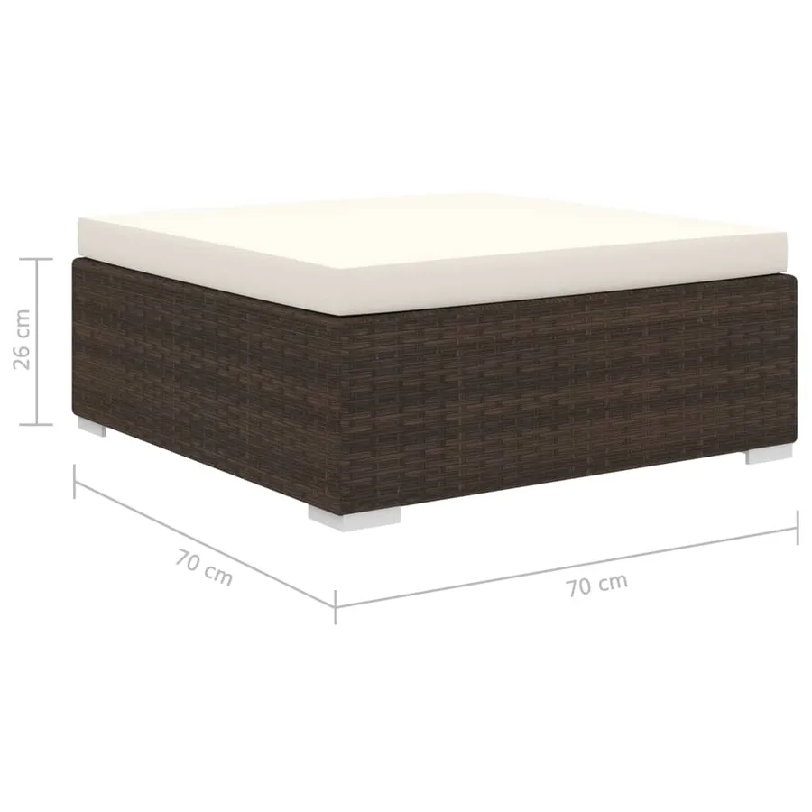 Salon de jardin 4 pcs avec coussins Résine tressée Marron - 10