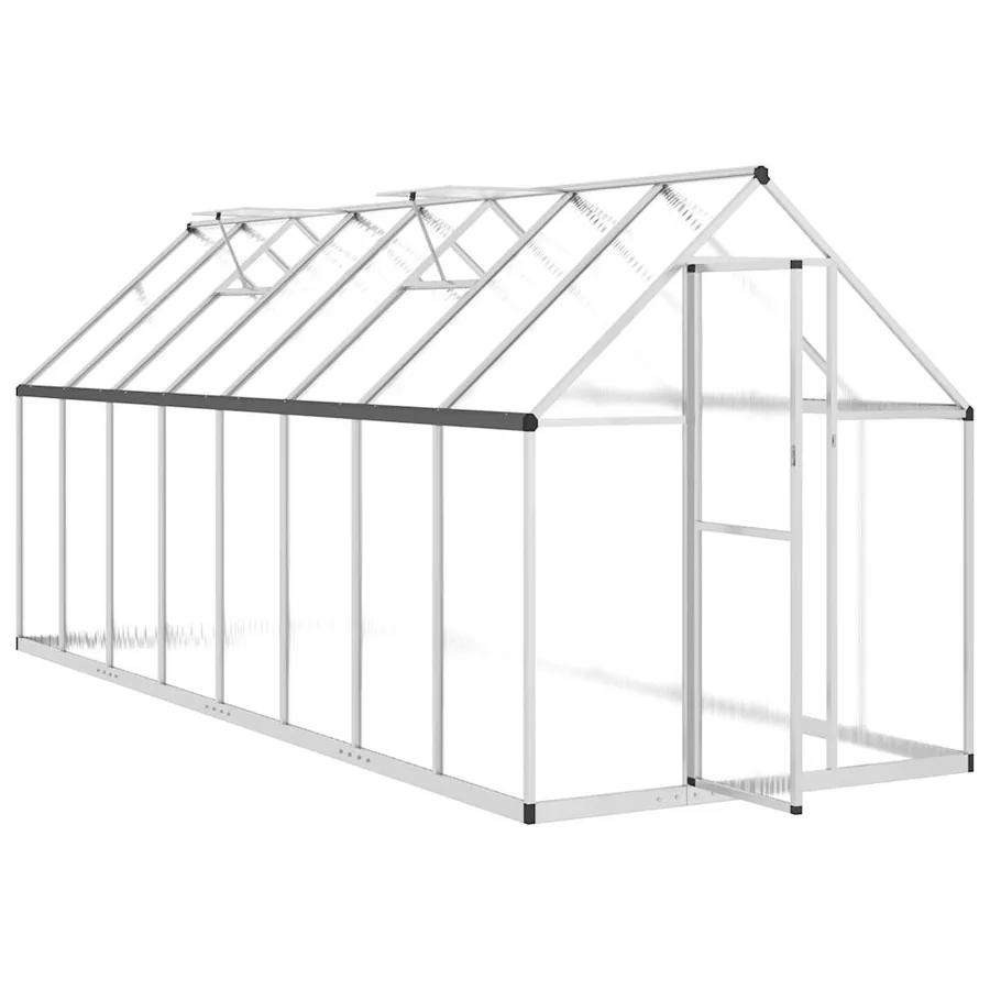 Serre avec cadre de base argenté 445x169x195 cm aluminium - 6