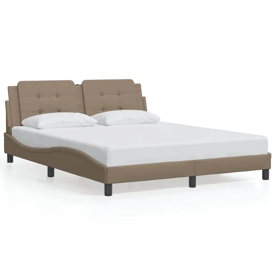 Cadre de lit sans matelas Zadar cappuccino 160x200 cm similicuir - 2