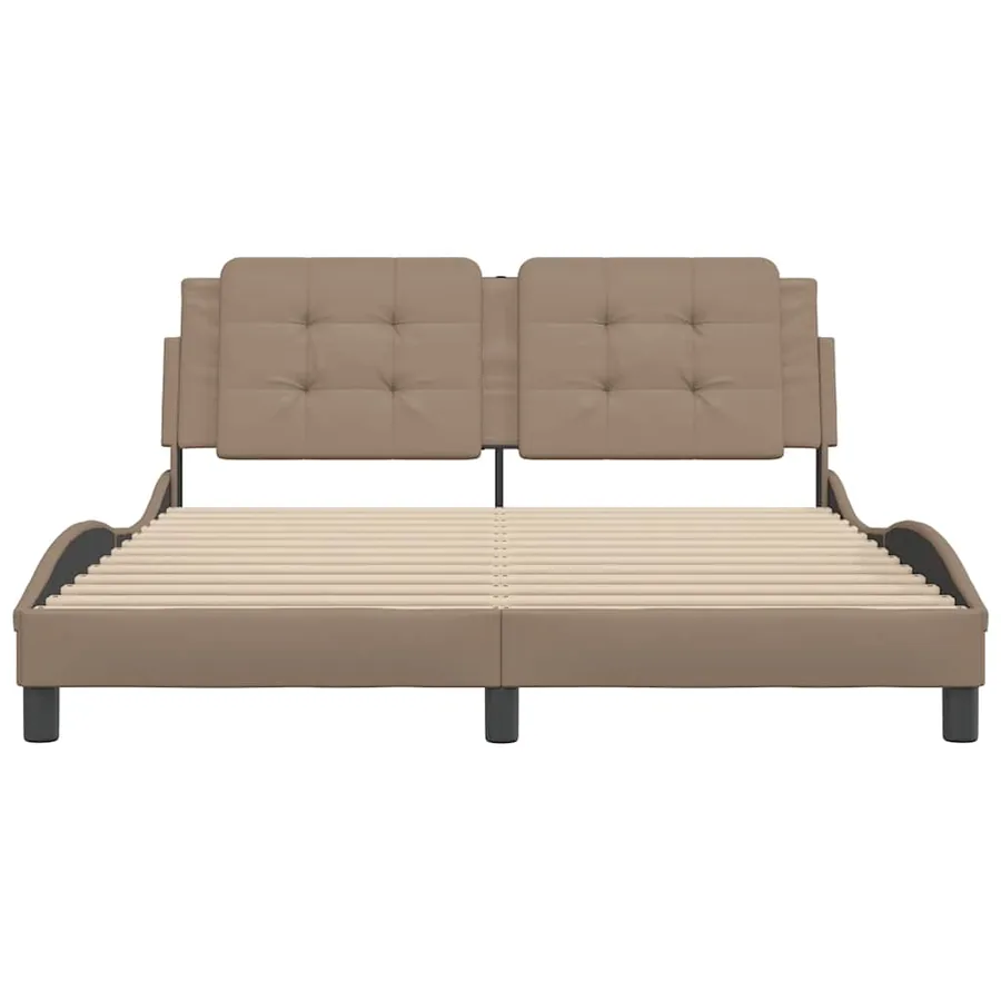 Cadre de lit sans matelas Zadar cappuccino 160x200 cm similicuir - 4