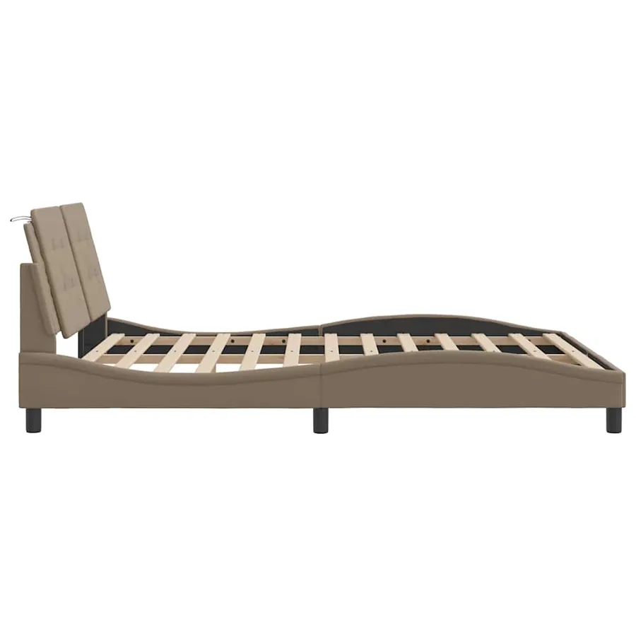 Cadre de lit sans matelas Zadar cappuccino 160x200 cm similicuir - 5