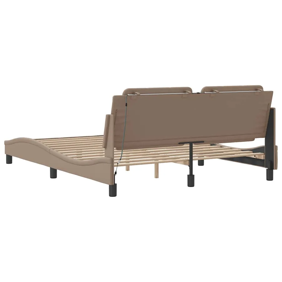 Cadre de lit sans matelas Zadar cappuccino 160x200 cm similicuir - 6