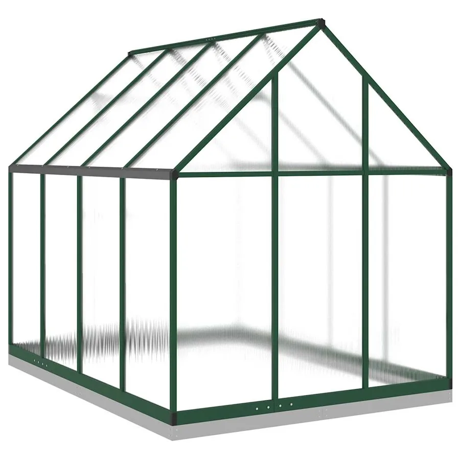 Serre avec cadre de base vert 224x169x202 cm aluminium - 5