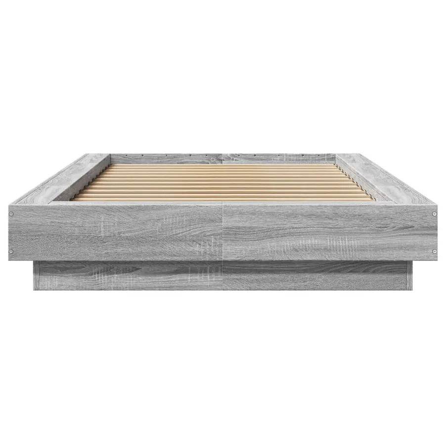 Cadre de lit et lumières LED sans matelas sonoma gris 90x190 cm - 5