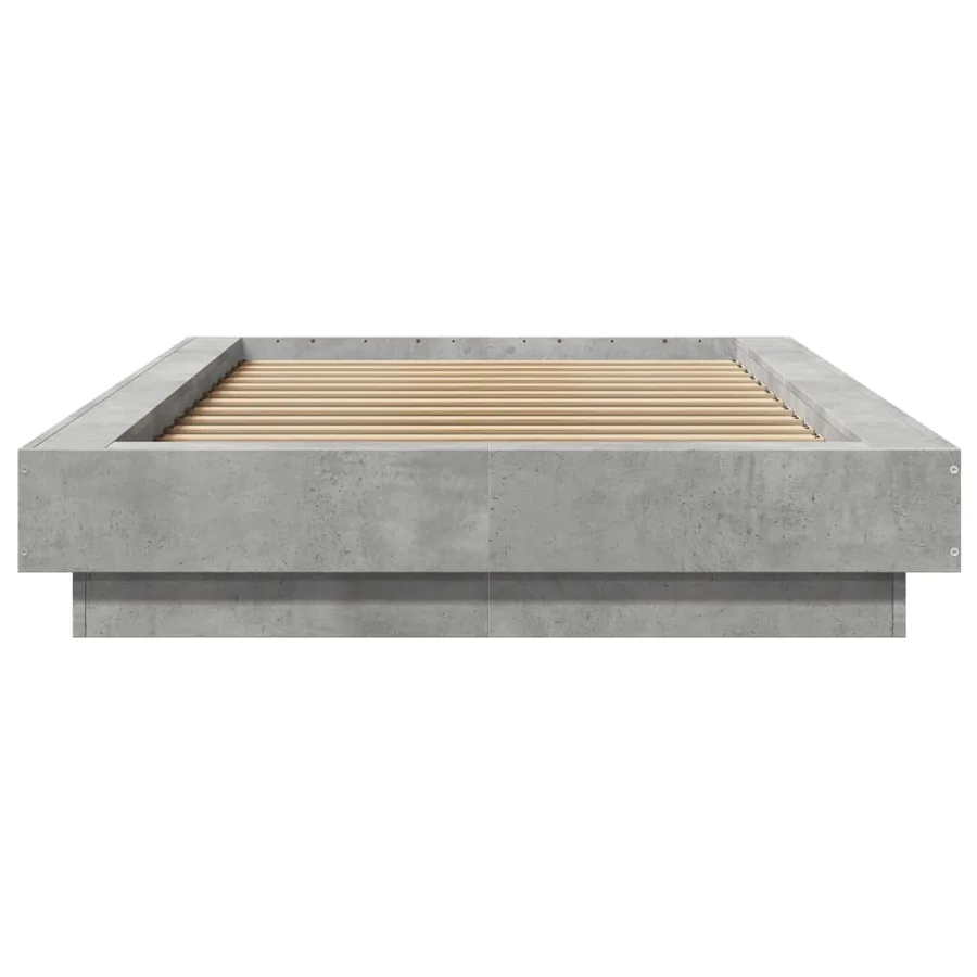 Cadre de lit et lumières LED sans matelas gris béton 90x190 cm - 5
