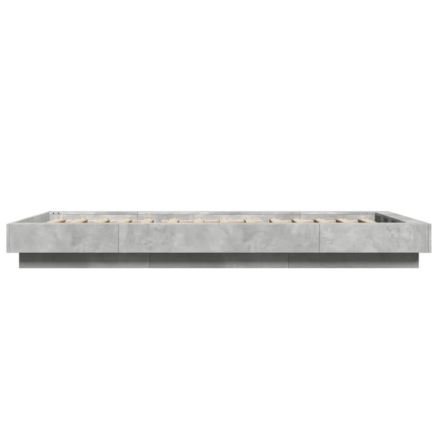 Cadre de lit et lumières LED sans matelas gris béton 90x190 cm - 6