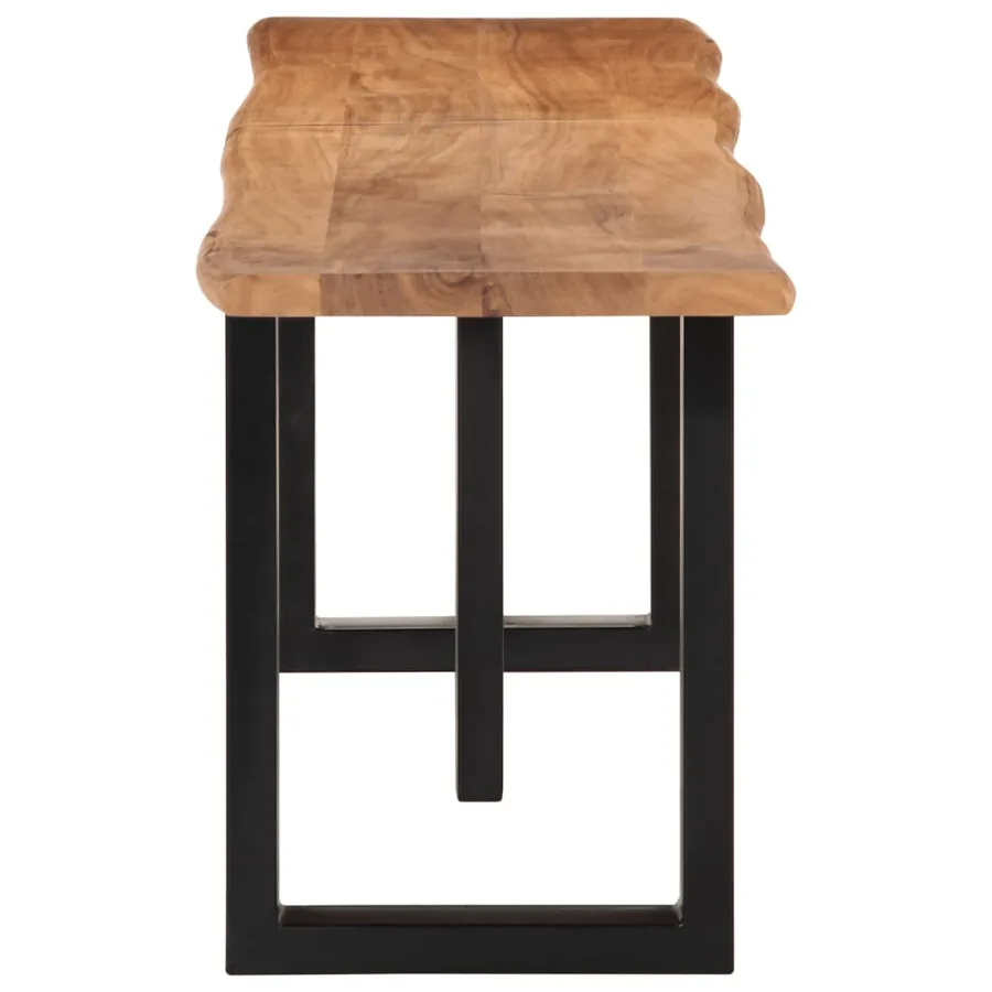 Banc 160 cm bois d'acacia massif et acier - 3